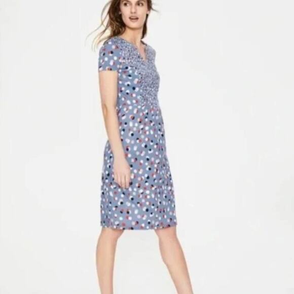 BODEN Emory Jersey Knit Dress Fallen Blossoms Periwinkle Blue {OO17} - Picture 3 of 7